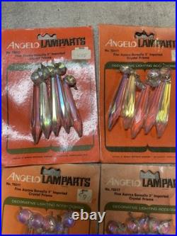 Vintage Lot Extremely Rare Aurora Borealis Crystal U Drop Prisms, Brand New (30)