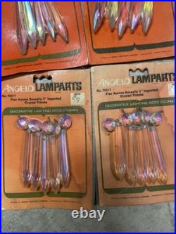 Vintage Lot Extremely Rare Aurora Borealis Crystal U Drop Prisms, Brand New (30)