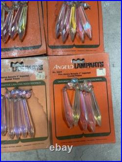 Vintage Lot Extremely Rare Aurora Borealis Crystal U Drop Prisms, Brand New (30)