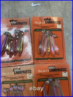 Vintage Lot Extremely Rare Aurora Borealis Crystal U Drop Prisms, Brand New (30)