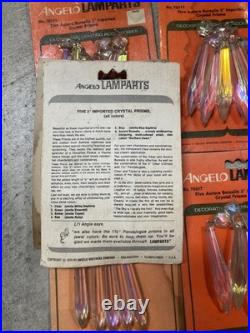 Vintage Lot Extremely Rare Aurora Borealis Crystal U Drop Prisms, Brand New (30)