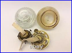 Vintage Lot Hurricane Oil Lamps Glass Founts Queen Anne Burner Scovill Parts