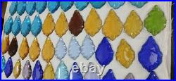Vintage Lot Of 44 Pieces Pendant Mix Colors Glass For Chandelier And Lamp Parts
