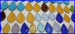 Vintage Lot Of 44 Pieces Pendant Mix Colors Glass For Chandelier And Lamp Parts