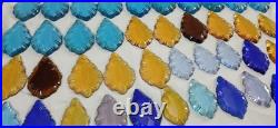 Vintage Lot Of 44 Pieces Pendant Mix Colors Glass For Chandelier And Lamp Parts