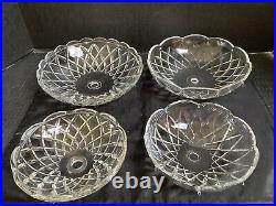 Vintage Lot Of 4 Crystal Glass Lamp 8 & 6 Bobeches Lamp Parts-excellent