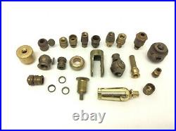Vintage Lot Used Brass Metal Lamp Light Articulated Neck Stems Hardware Parts