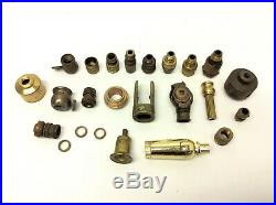 Vintage Lot Used Brass Metal Lamp Light Articulated Neck Stems Hardware Parts
