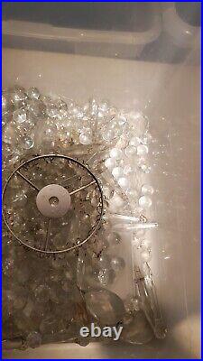 Vintage Lot of Mixed Clear Glass Crystal Parts & Marbles Over 10 Pounds