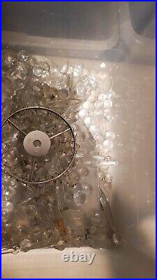 Vintage Lot of Mixed Clear Glass Crystal Parts & Marbles Over 10 Pounds