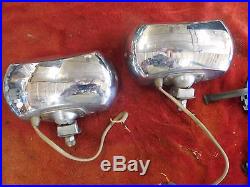 Vintage Lucas Rectangle FT/LR8 FOG Light Lamps Pair With Covers VERY BRIGHT BEAM