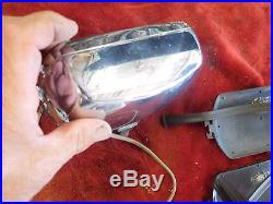 Vintage Lucas Rectangle FT/LR8 FOG Light Lamps Pair With Covers VERY BRIGHT BEAM