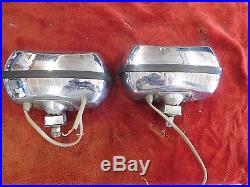 Vintage Lucas Rectangle FT/LR8 FOG Light Lamps Pair With Covers VERY BRIGHT BEAM