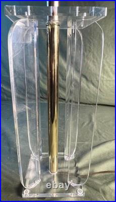 Vintage Lucite Clear Plastic Table Lamp Light MCM Modernism Mid Century Modern