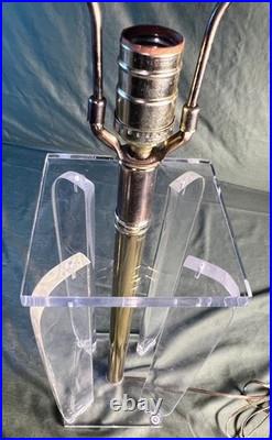 Vintage Lucite Clear Plastic Table Lamp Light MCM Modernism Mid Century Modern