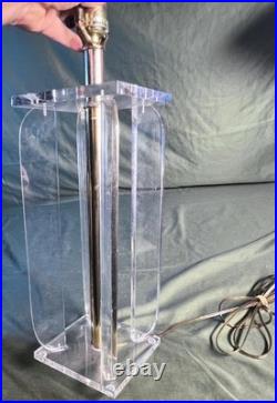 Vintage Lucite Clear Plastic Table Lamp Light MCM Modernism Mid Century Modern