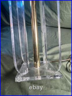 Vintage Lucite Clear Plastic Table Lamp Light MCM Modernism Mid Century Modern
