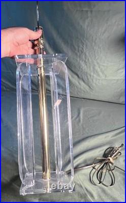 Vintage Lucite Clear Plastic Table Lamp Light MCM Modernism Mid Century Modern