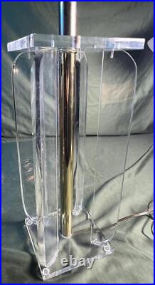 Vintage Lucite Clear Plastic Table Lamp Light MCM Modernism Mid Century Modern