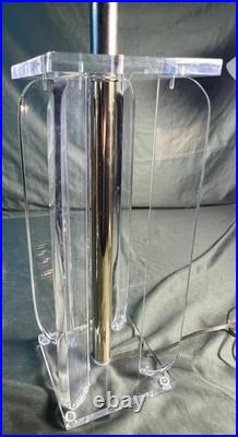 Vintage Lucite Clear Plastic Table Lamp Light MCM Modernism Mid Century Modern