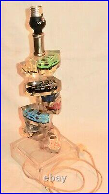 Vintage Lucite Hot Wheels Matchbox Like Car Table Lamp 1980s AS IS for parts