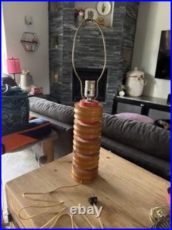 Vintage MCM American Designer Table Lamp Wood Working Original Plug In And Parts