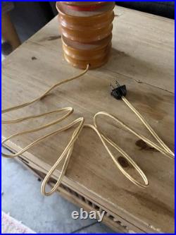 Vintage MCM American Designer Table Lamp Wood Working Original Plug In And Parts