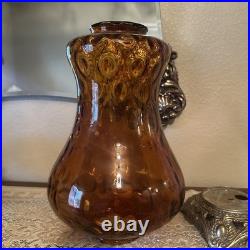 Vintage MCM Hollywood Regency Amber Swag Lamp Falkenstein Parts Only