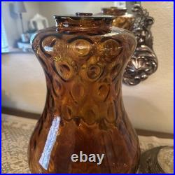 Vintage MCM Hollywood Regency Amber Swag Lamp Falkenstein Parts Only