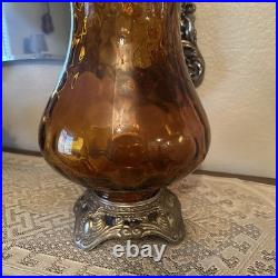 Vintage MCM Hollywood Regency Amber Swag Lamp Falkenstein Parts Only