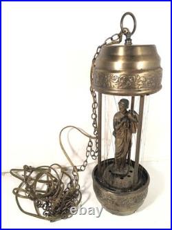 Vintage MCM Johnson Ind Goddess Hanging/Tabletop Oil Rain Lamp For Parts/Repair
