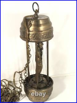 Vintage MCM Johnson Ind Goddess Hanging/Tabletop Oil Rain Lamp For Parts/Repair