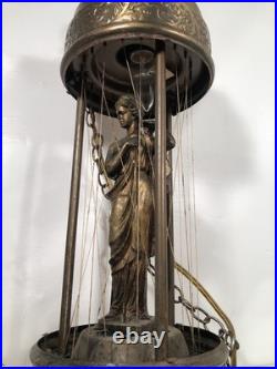 Vintage MCM Johnson Ind Goddess Hanging/Tabletop Oil Rain Lamp For Parts/Repair
