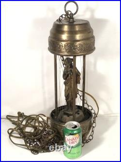 Vintage MCM Johnson Ind Goddess Hanging/Tabletop Oil Rain Lamp For Parts/Repair