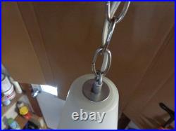 Vintage MCM Pendant Ceiling Light Lamp Fixture Frosted Glass Shade