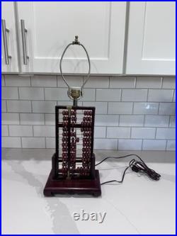 Vintage MID Century Chinese Rosewood Abacus Lamp Fully Original Fittings