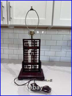 Vintage MID Century Chinese Rosewood Abacus Lamp Fully Original Fittings