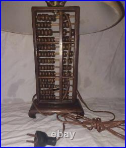 Vintage MID Century Chinese Rosewood Abacus Lamp Fully Stamped Original Fittings