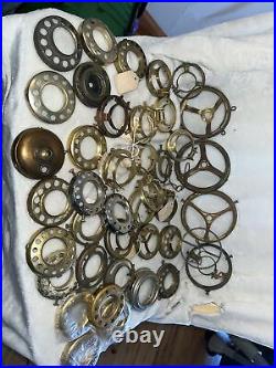 Vintage MIXED LOT 42 Oil Lamp fitter/shade holder/Adapter Rings Parts Repairs