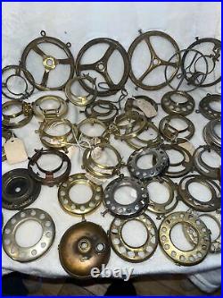 Vintage MIXED LOT 42 Oil Lamp fitter/shade holder/Adapter Rings Parts Repairs