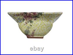 Vintage Mackenzie Childs Buttercup Floral LAMP PART Set x2 Aurora NY 2001 Rare