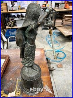 Vintage Maitland Smith Solid Bronze Table Lamp Broken for parts only