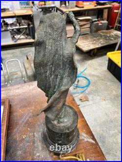 Vintage Maitland Smith Solid Bronze Table Lamp Broken for parts only
