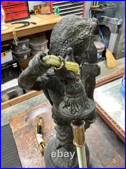 Vintage Maitland Smith Solid Bronze Table Lamp Broken for parts only
