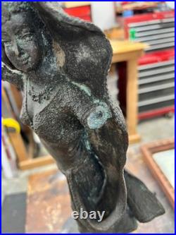 Vintage Maitland Smith Solid Bronze Table Lamp Broken for parts only