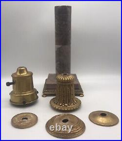 Vintage Marble And Brass Table Lamp With Porcelain Socket. Parts