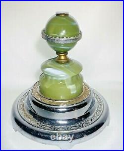 Vintage Marbled Slag Acro Agate Glass Spacer Ball Ashtray Stand Floor Lamp Parts