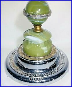 Vintage Marbled Slag Acro Agate Glass Spacer Ball Ashtray Stand Floor Lamp Parts