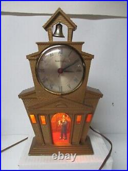 Vintage Mastercrafters Animated Motion Lamp Mantle Clock Church Bell Ringer