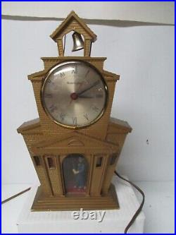 Vintage Mastercrafters Animated Motion Lamp Mantle Clock Church Bell Ringer